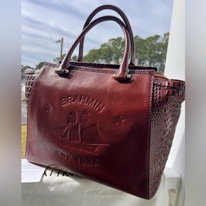 🤎⚓️⌛️NWOT BRAHMIN VINTAGE Taylor in COGNAC ELTON ⌛️⚓️🤎